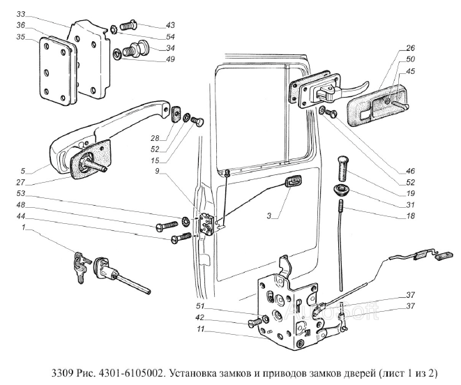 Установка замков и приводов замков двери