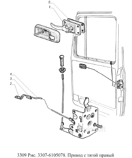 Привод с тягой правый