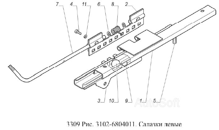 Салазки левые