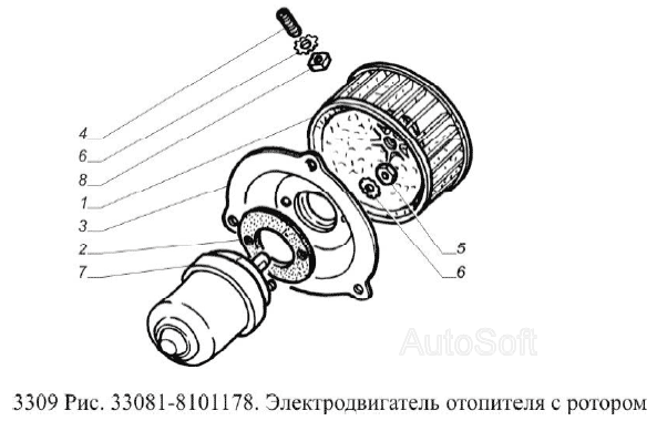 Электродвигатель отопителя с ротором