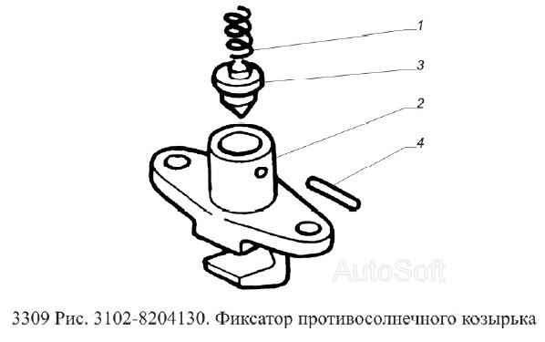 Фиксатор противосолнечного козырька