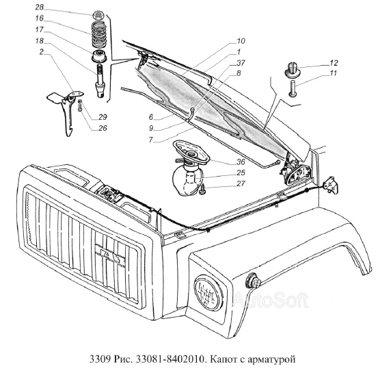Капот с арматурой