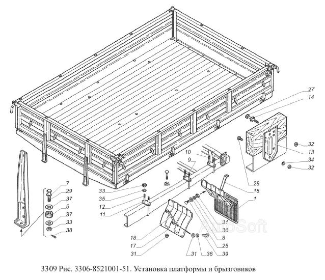 Установка платформы и брызговиков
