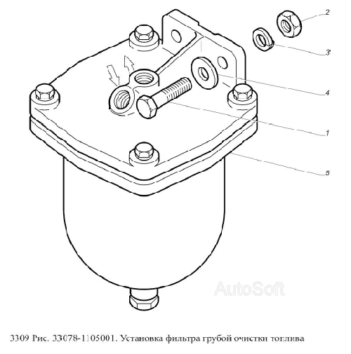 Установка фильтра грубой очистки топлива
