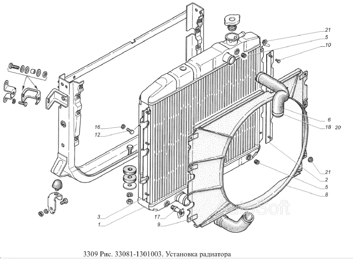 Установка радиатора