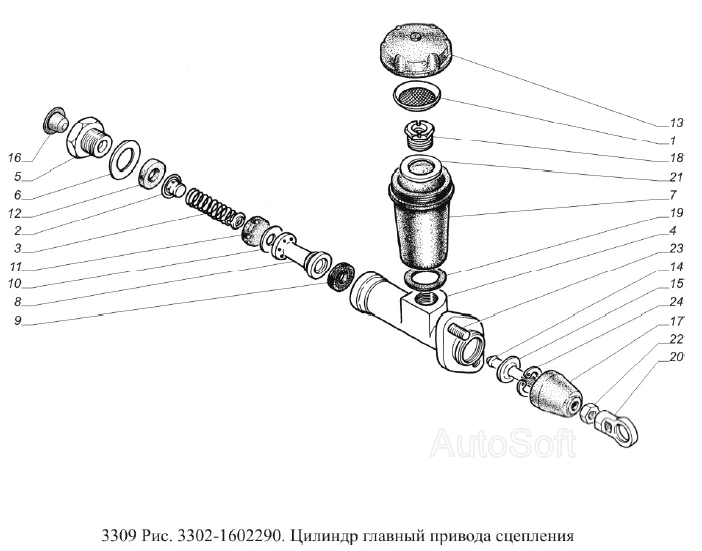 Цилиндр главный привода сцепления