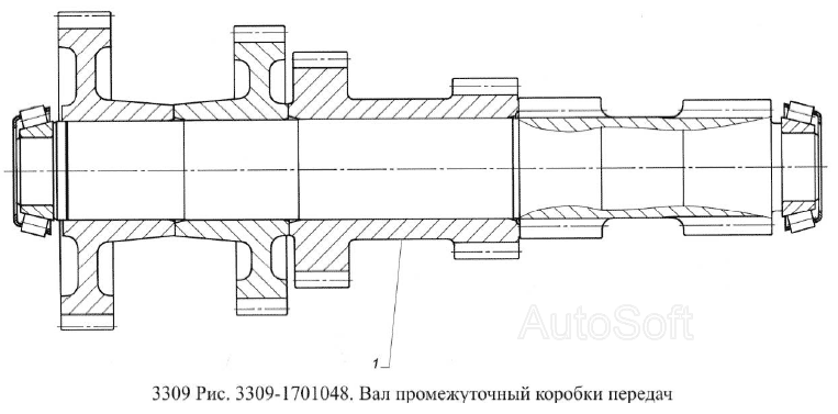 Вал промежуточный коробки передач