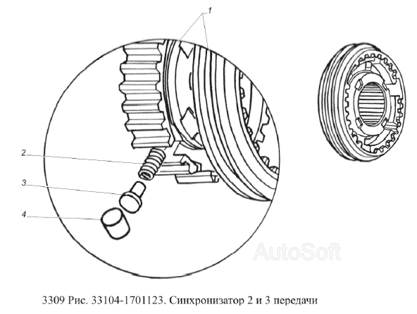 Синхронизатор 2 и 3 передачи