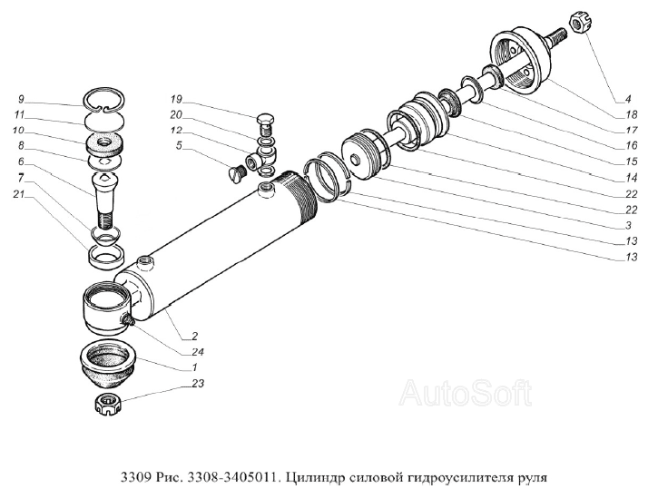 Цилиндр силовой гидроусилителя руля