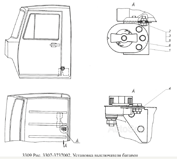 Установка выключателя батареи