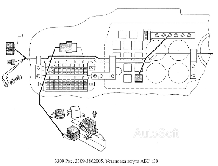 Установка жгута АБС 130