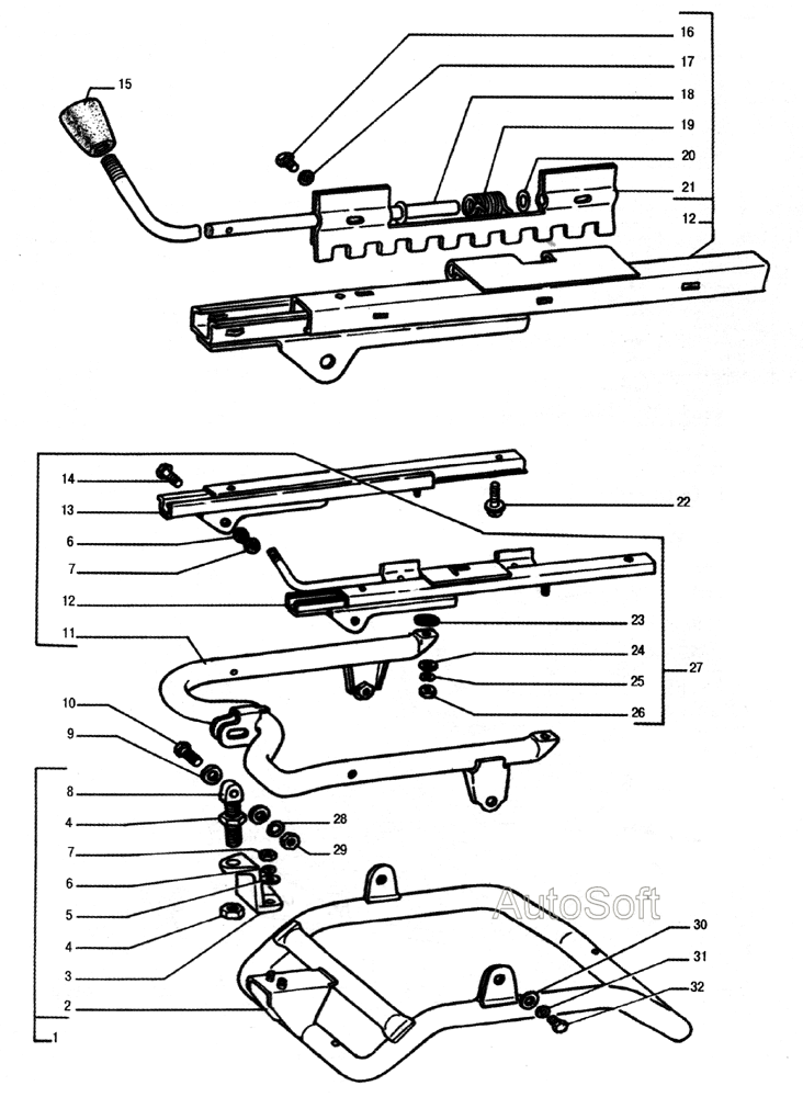 Механизм регулирования сиденья водителя