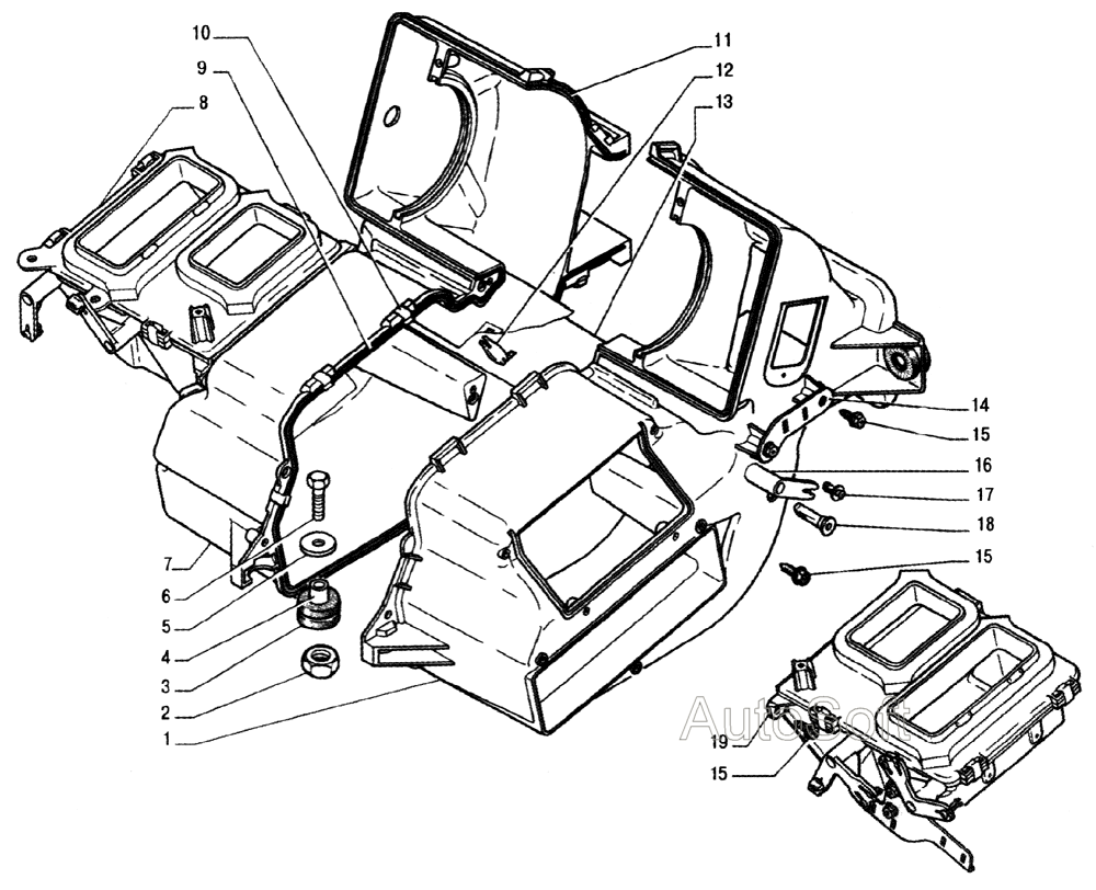 Детали корпуса отопителя