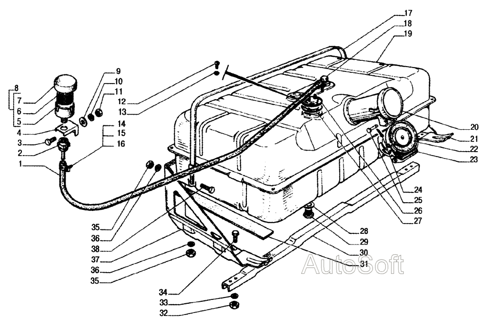 Установка топливного бака