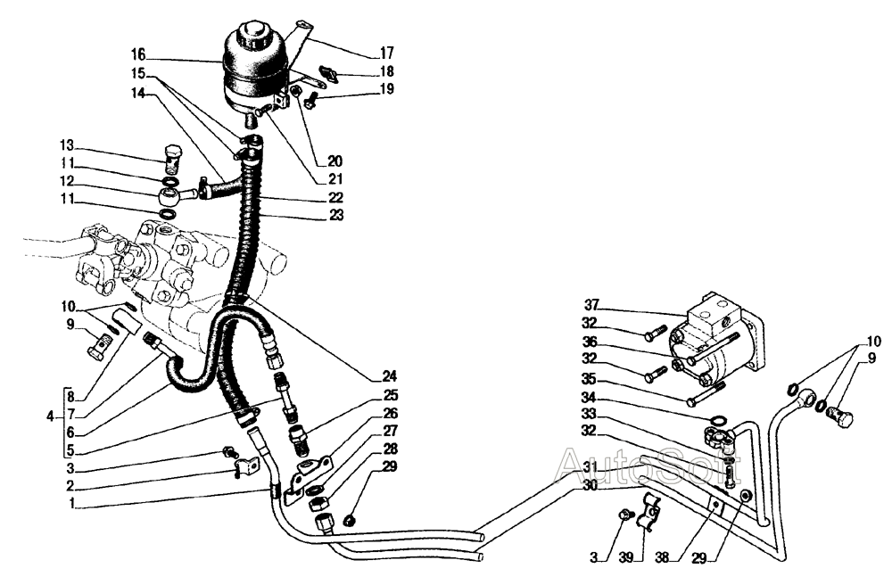 Установка гидроусилителя рулевого управления