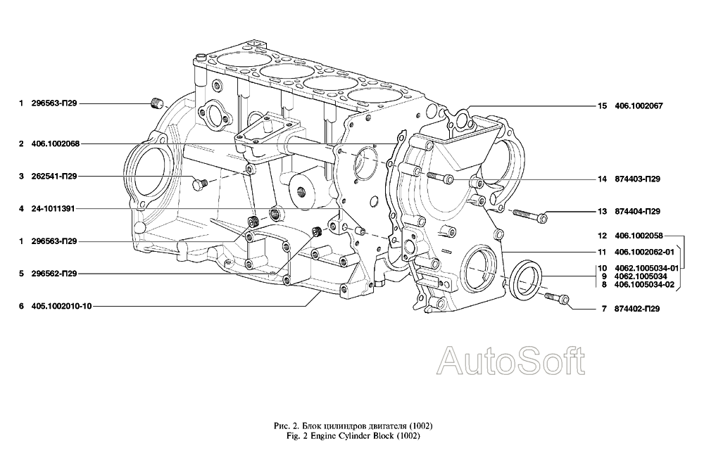 Блок цилиндров двигателя
