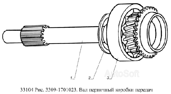 Вал первичный коробки передач