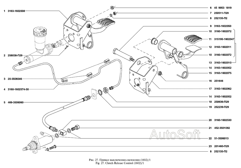 Привод выключения сцепления