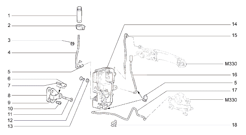 Замки передних дверей