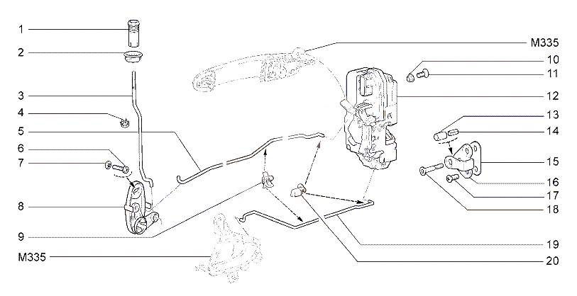 Замки задний дверей