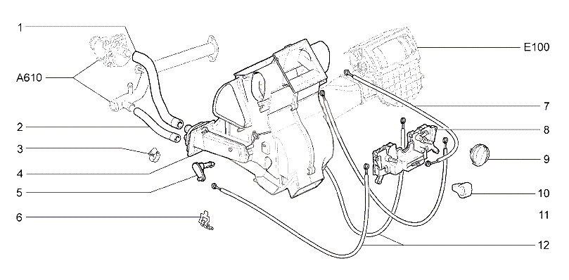 Отопитель с управлением и шлангами