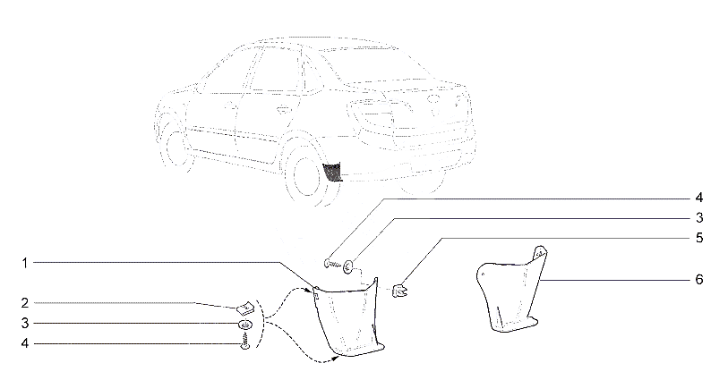 Щитки заднего крыла