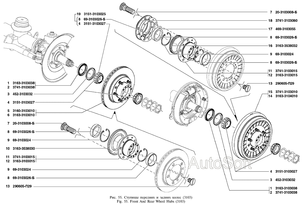 Ступицы передних и задних колес
