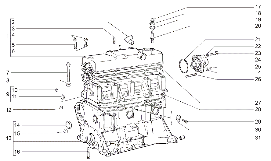Блок цилиндров и головка блока
