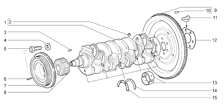 Вал коленчатый и маховик А120