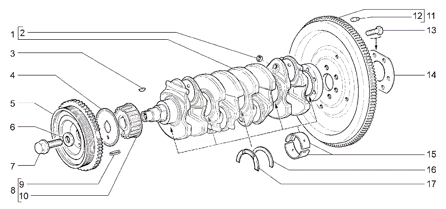 Вал коленчатый и маховик А121