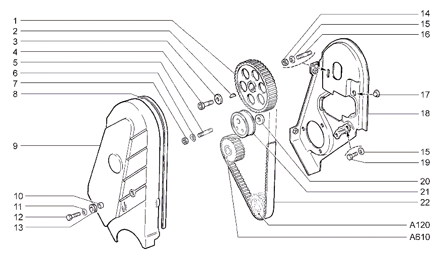 Привод вала распределительного А140