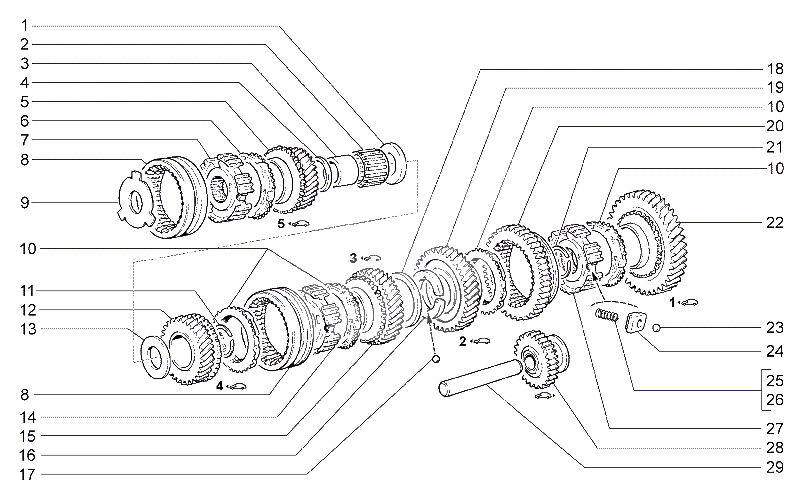 Шестерни коробки передач