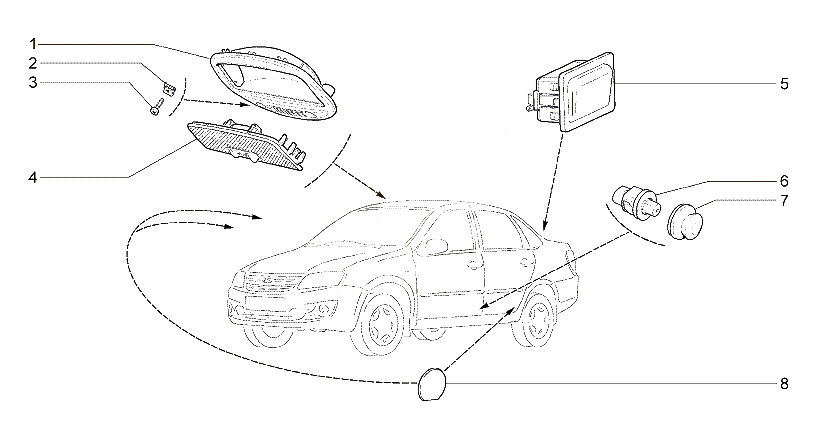 Освещение салона