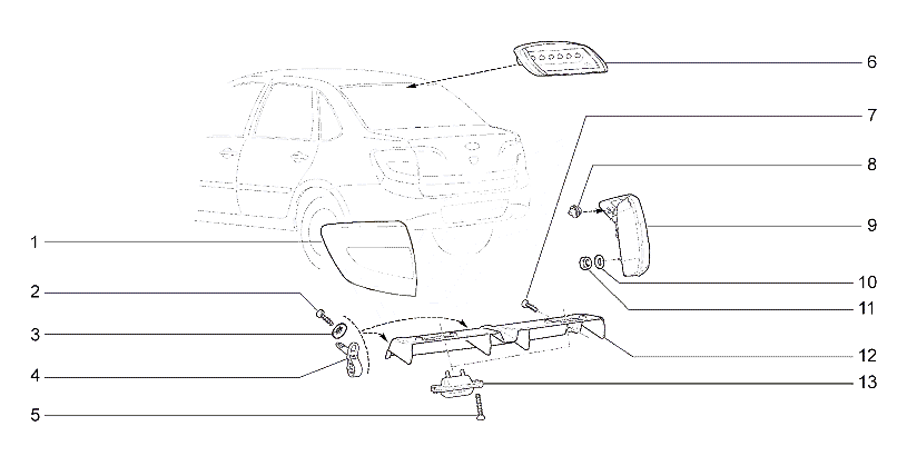 Приборы световые задние