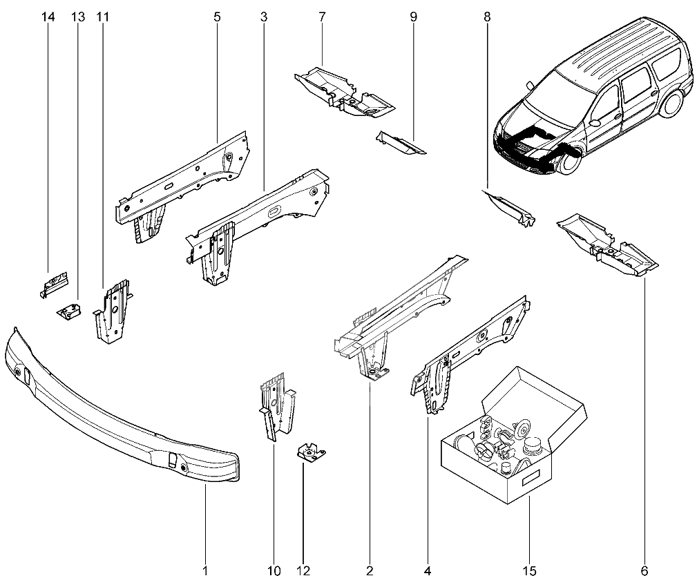 Элементы нижние передние