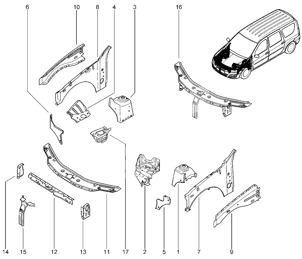 Элементы (передняя боковина)