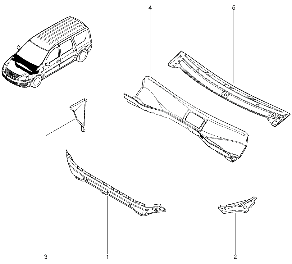 Поперечина центральная щитка передка