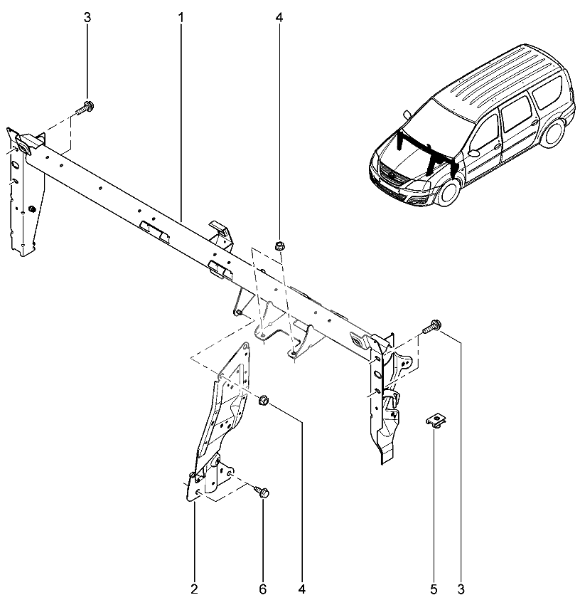 Поперечина панели приборов