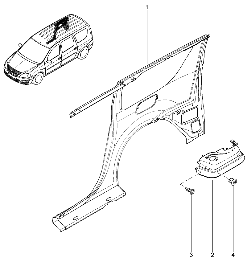 Боковина задняя правая