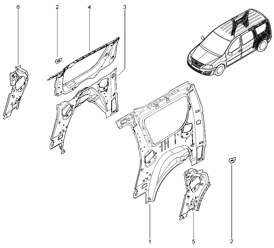 Каркас боковины внешний