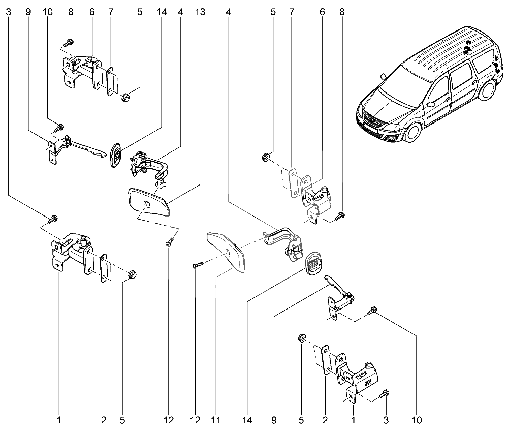 Петли задних задней