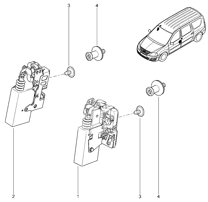 Замки передних дверей
