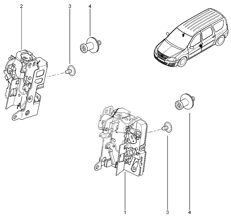 Замки передних дверей