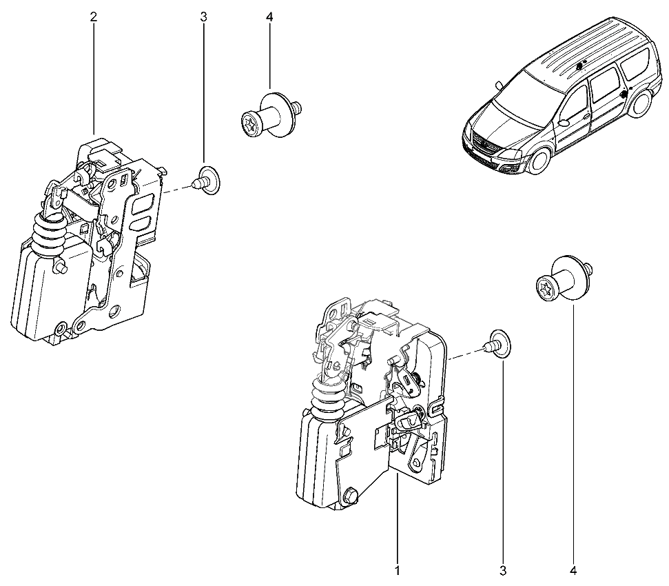 Замки задних дверей