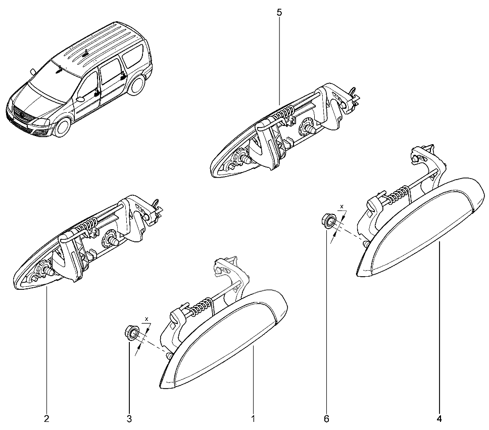 Ручки дверей наружные