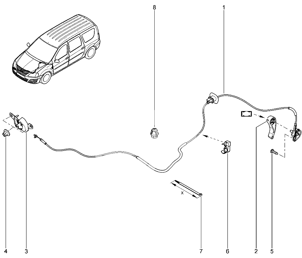 Привод открытия капота