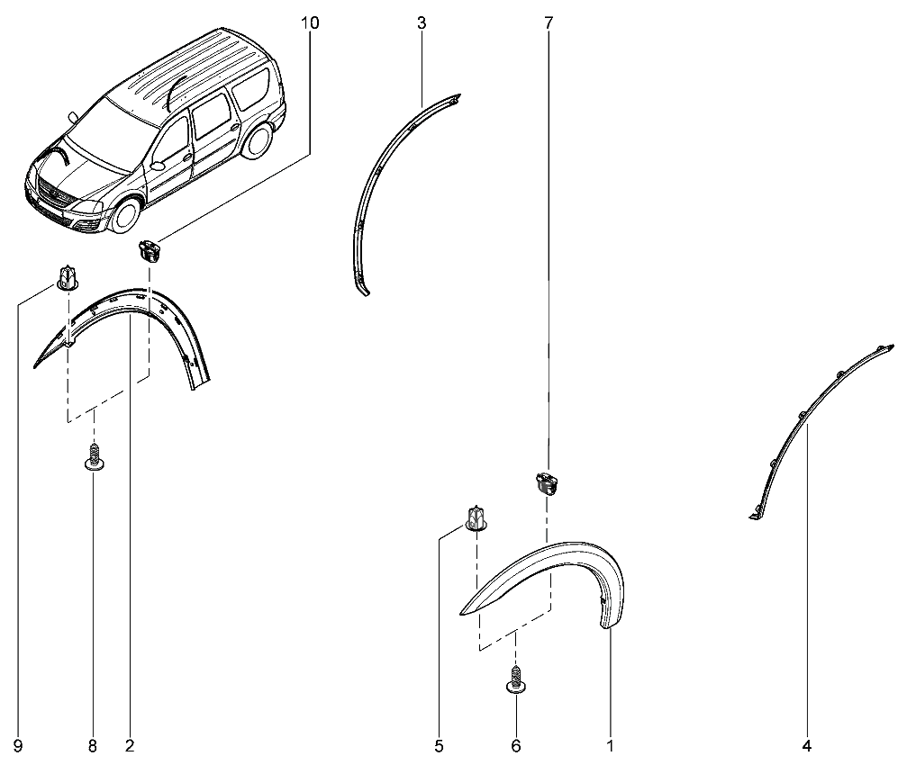 Щитки арок и колес