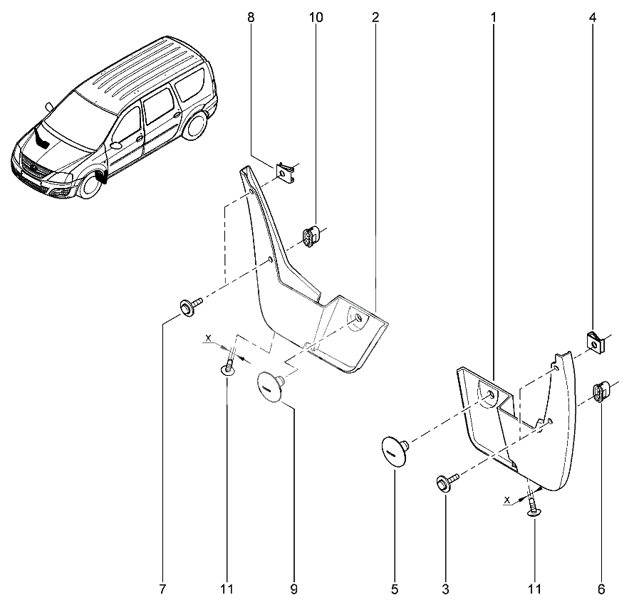 Фартук переднего колеса