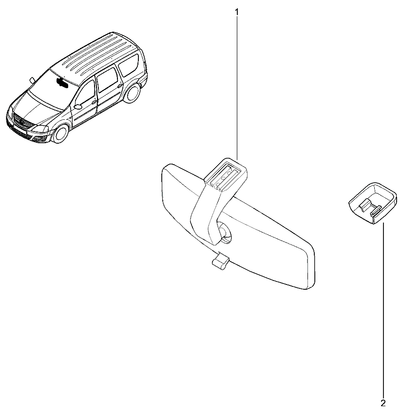 Зеркало заднего вида салонное