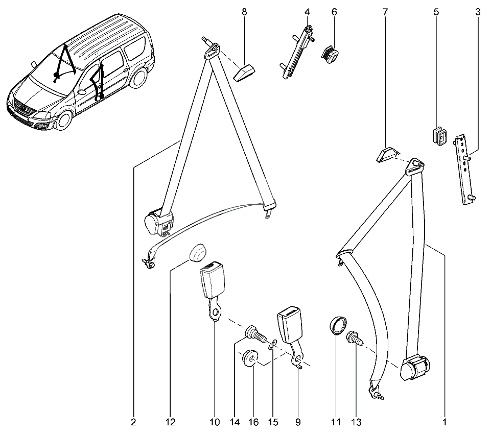 Ремни безопасности передние